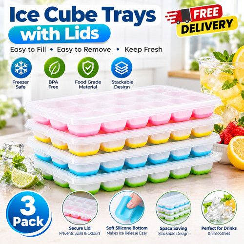 Ice cube trays with lids - cube,