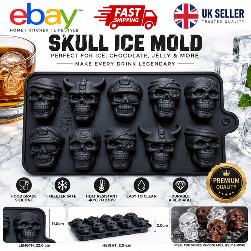 Skull shape ice jelly - 3d, cube