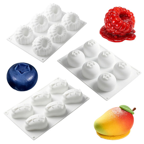 3pcs fruit silicone cake - 3d,