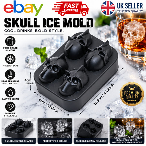 Skull shape ice - ice, jelly