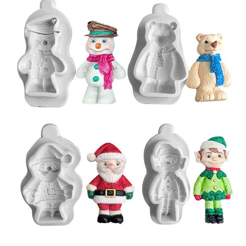 Santa elk bear elf silicone - 3d,
