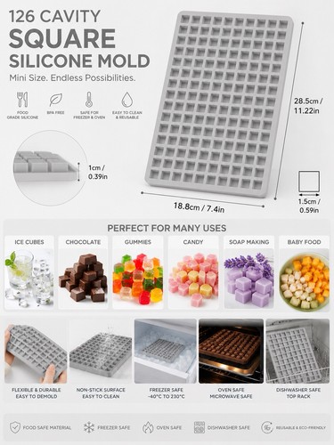 126 cavity square silicone - cavity,