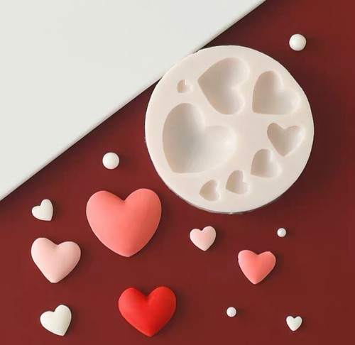 Hearts silicone fondant - hearts,