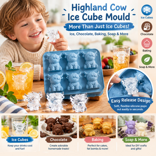 Highland cow ice cube - cube, mould