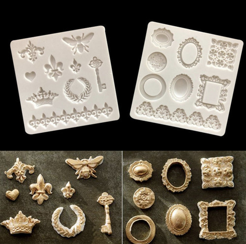 Silicone vintage frame - frame, fondant