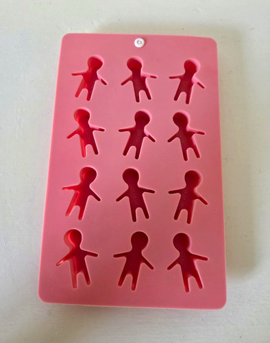 Pink silicone gingerbread man - pink,